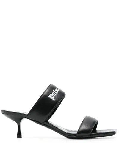 Palm Angels Logo-embossed Square-toe Sandals In Multi