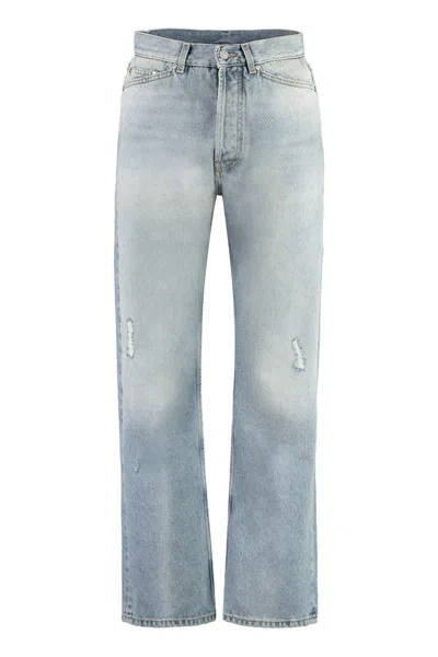 Palm Angels 5-pocket Straight-leg Jeans In Blue