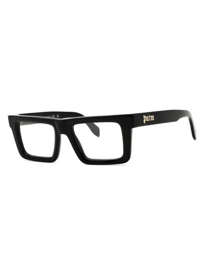 Palm Angels Acetate Rectangular Men's Eyeglasses Style 1a In Black