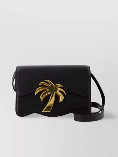 Palm Angels Adjustable Strap Gold-tone Hardware Shoulder Bag In Brown