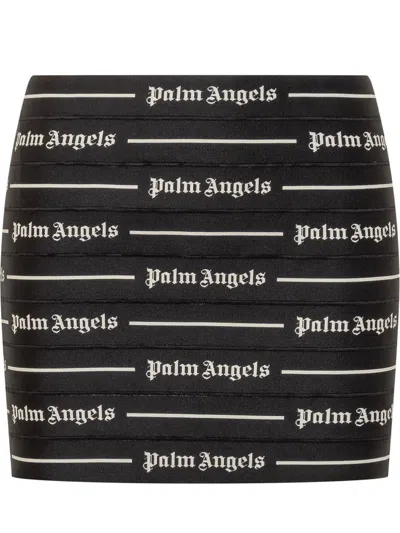 Palm Angels Logo-print Mini Skirt In Black