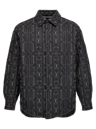 Palm Angels All Monogram Quilted Dover Jacket In Black