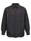 Palm Angels Quilted All Monogram Outerwear With Snap Buttons In Black