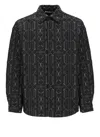 Palm Angels Quilted All Monogram Outerwear With Snap Buttons In Black