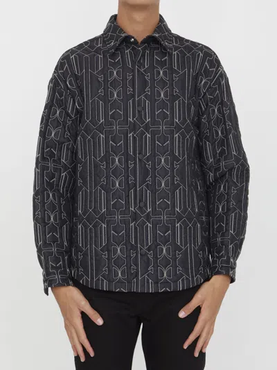Palm Angels Quilted Shirt In Black