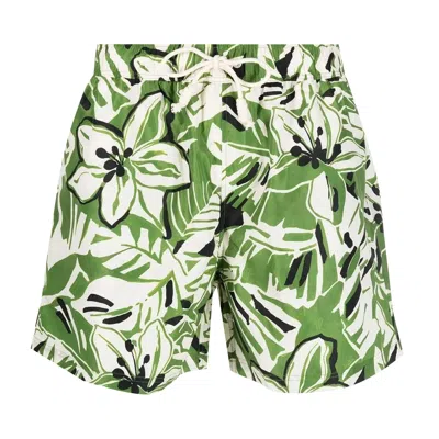Pre-owned Palm Angels All Over Banana Leaf Shorts 'green' | Men's Size Xs
