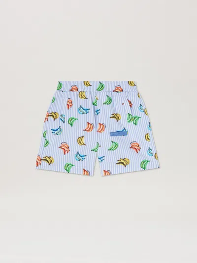 Palm Angels Kids' All Over Banana Print Shorts