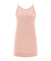 Palm Angels Monogram-jacquard Knitted Minidress In Pink