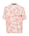 Palm Angels Bowling Shirt With Palms Motif In Pink
