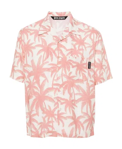 PALM ANGELS PALM ANGELS ALL-OVER PALM PRINTED SHORT-SLEEVED SHIRT