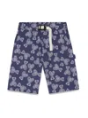 Palm Angels Blue Short For Boy With Bears In Blue