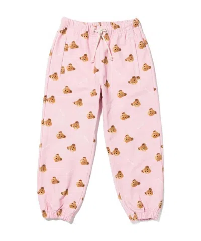 Palm Angels All-over Teddy Bear Print Trousers In Pink
