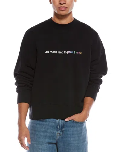 Palm Angels All Roads Crewneck Sweatshirt In Black