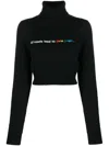 Palm Angels All Roads Cropped Sweater In Schwarz