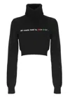 Palm Angels All Roads Cropped Sweater In Black