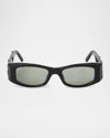 Palm Angels Angel Cat-eye Embossed Logo Sunglasses In Black