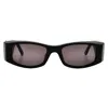 Palm Angels Angel Dark Grey Rectangular Unisex Sunglasses Peri007 1007 51 In Black