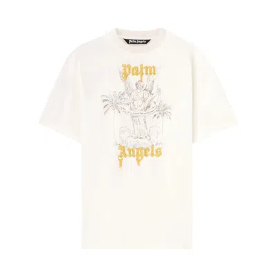 Pre-owned Palm Angels Angel Pencil Tee 'white/light Orange' | Men's Size M