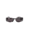 Palm Angels Rectangular Shell Frame Sunglasses In Havana Black Dark Grey