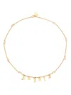 Palm Angels Rhinestone Angels Necklace In Gold