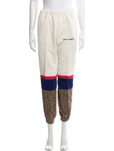 Pre-owned Palm Angels Animal Print Glitter Accents Sweatpants In Neutrals