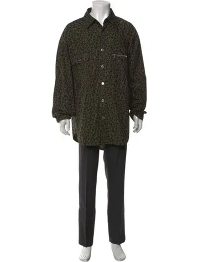 Pre-owned Palm Angels Animal Print Long Sleeve Shirt W/ Tags In Green