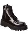 Palm Angels Ankle Leather Combat Boot In Multi