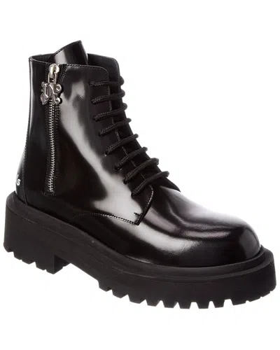 PALM ANGELS ANKLE LEATHER COMBAT BOOT