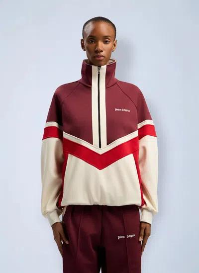Palm Angels Anorak Track Jacket In Burgundy
