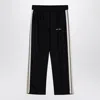 Palm Angels Logo Print Linen Track Pants In Grey