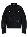 Palm Angels Jacket With Gothic Logo Embroidery In Black