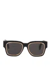 Palm Angels Arcadium Rectangular Sunglasses Thick Temples In Black
