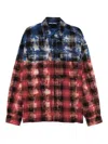 Palm Angels Stylish Checkered Casual Shirt With Gradient Effect In Red