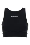 Palm Angels Black Training Crop Sport Top In Black
