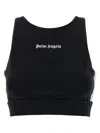 Palm Angels Black Training Crop Sport Top In Black