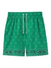 Palm Angels Paisley Print Swim Shorts In Green