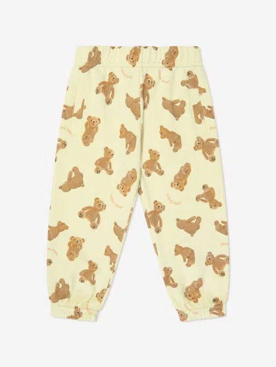 Palm Angels Baby Aop Pa Bears Joggers In Yellow
