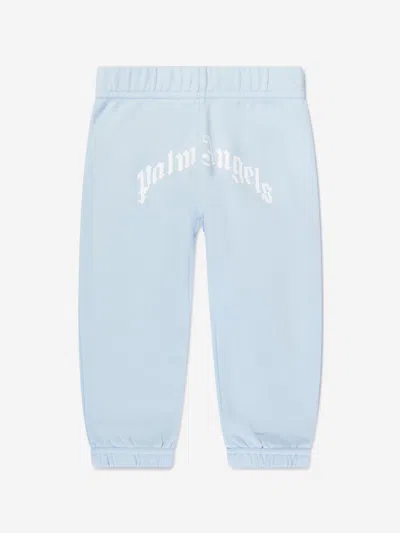 Palm Angels Baby Boys Curved Logo Joggers In Blue