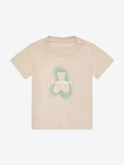 Palm Angels Baby Boys Spray Bear T-shirt In Nude