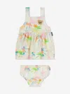 Palm Angels Baby Girls Aop Palms Strap Dress In Ivory