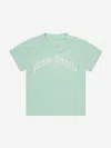 PALM ANGELS BABY GIRLS CURVED LOGO T-SHIRT