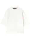 Palm Angels College Drop-shoulder Cotton T-shirt In Beige