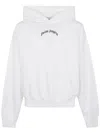 Palm Angels Oversized Hoodie With Drawstring Hood And Logo Accents In White