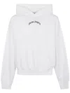Palm Angels Cotton Hooded Sweatshirt Kangaroo Pocket In White