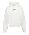 Palm Angels Oversized Hoodie With Drawstring Hood And Logo Accents In White