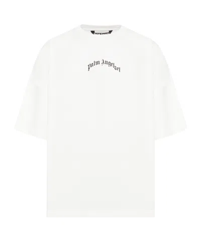 PALM ANGELS PALM ANGELS BACK CURVED LOGO T-SHIRT