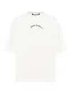 Palm Angels Oversized Logo Back Curved Short Sleeves T-shirt In White