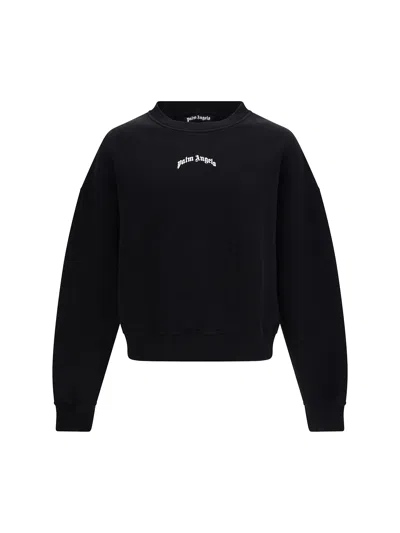 Palm Angels Men Black Back Curved Logo Sweatshirt, L Luxury Sweatshirts & Hoodies For Men Darveys