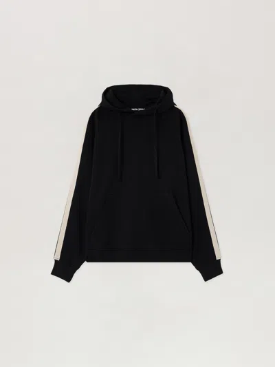 Palm Angels Back Curved Logo Track Hoodie In Black