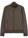 Palm Angels Chocolate Brown Jacket With Roll Neck And Logo Detail In Brown